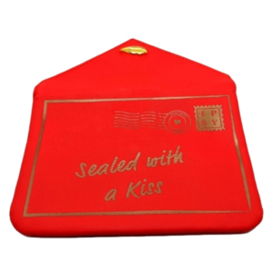 Valentine Love Letter Red Pouch with Gold Details